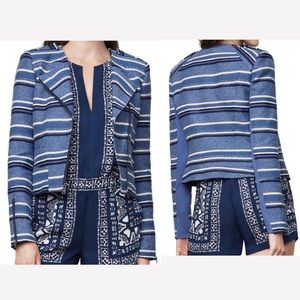 BCBGMaxazria Novak Striped Moto Jacket